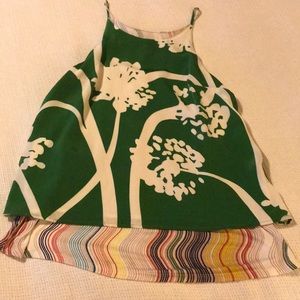 Anthropologie kelly green floral tank